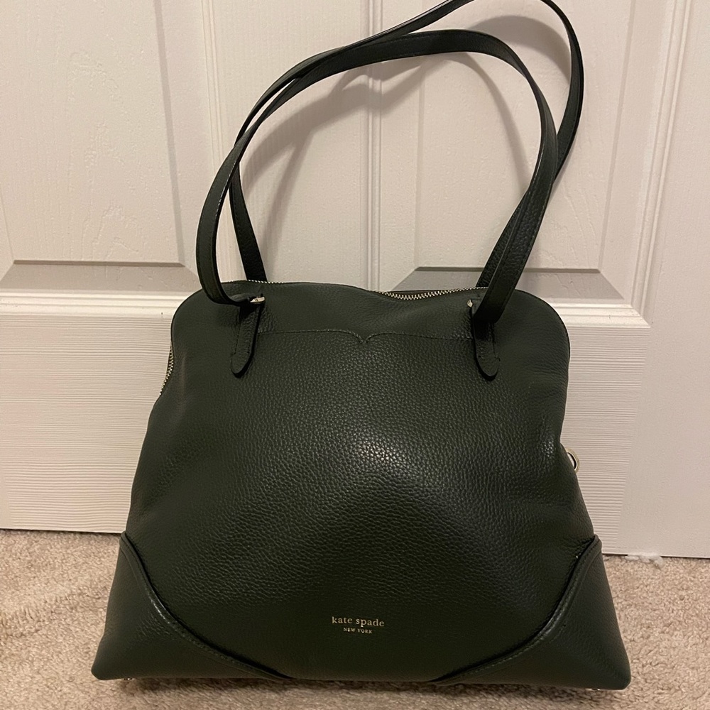 Kate Spade dark green leather shoulder bag